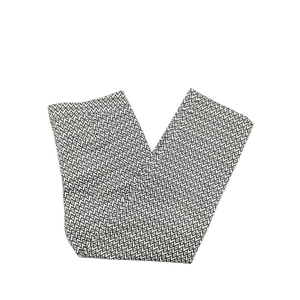Audrey & Celine Mid Rise Black & White Geometric Print Cropped Stretch Pants Siz